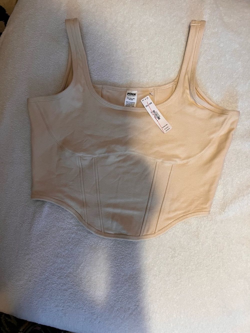 PINK Victoria's Secret Beige Camisole Crop Tank Sz XXL- NEW MSRP $30